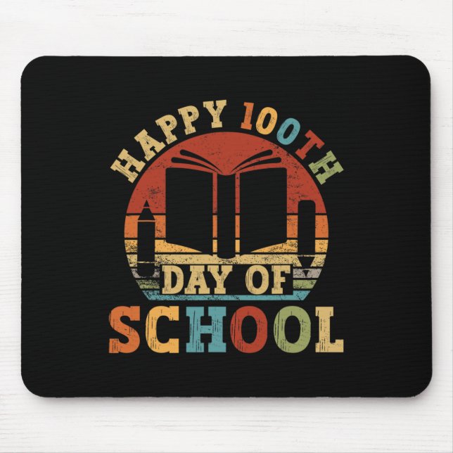 100th Day Of School Teacher Student 100 Days Vinta Mouse Pad (Front)