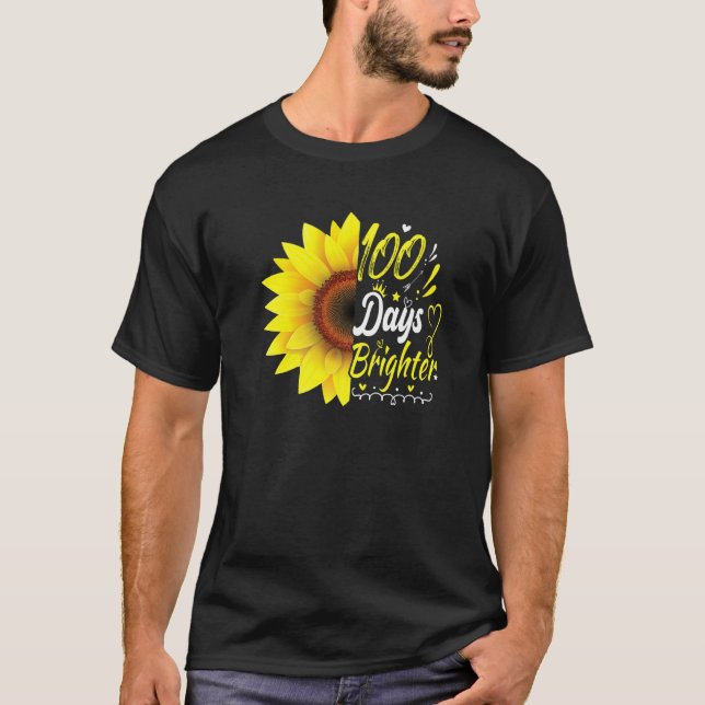 100th Day of School Teacher Sunflower Lovers for W T-Shirt (Front)