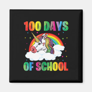 100th Day Of School Teacher Unicorn Kids 100 Days Magnet