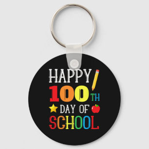 100th Day Of School Teacher Youth Kids Happy 100 D Key Ring