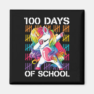 100th Day Of School Teachers 100 Days Unicorn  Magnet