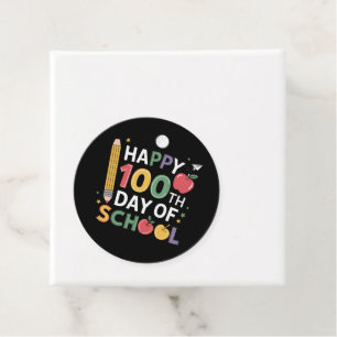 100th Day of School Teachers Happy 100 Days Favour Tags