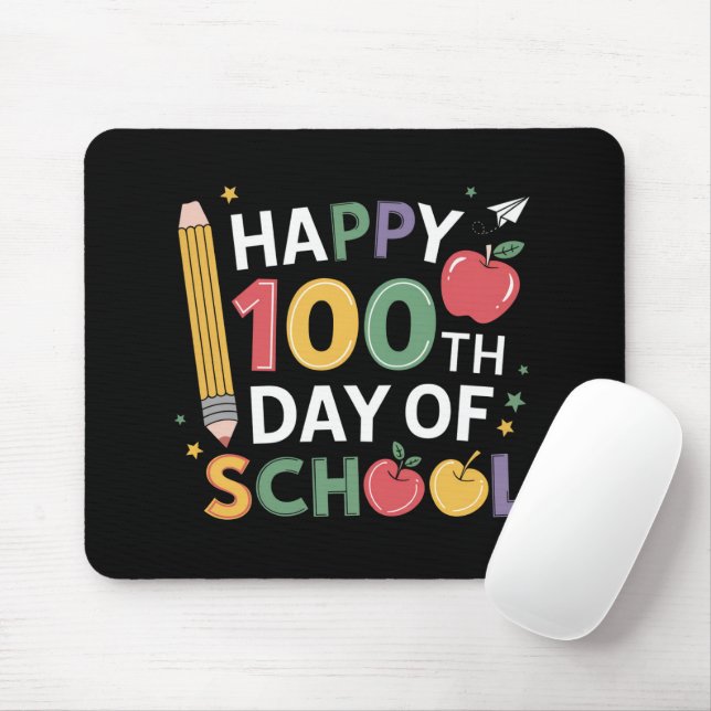 100th Day of School Teachers Happy 100 Days Mouse Pad (With Mouse)