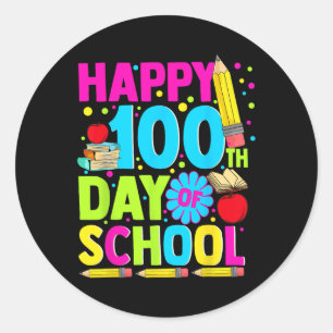100th Day Of School Teachers Kids 100 Days Classic Round Sticker