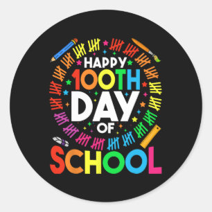100th Day Of School Teachers Kids Child Happy 100 Classic Round Sticker