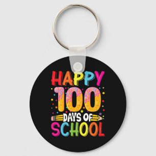 100th Day Of School Teachers Kids Child Happy 100 Key Ring