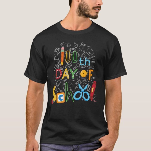 100th Day of School Teachers Kids Child Happy 100  T-Shirt (Front)