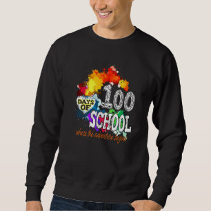100th Day of School Teachers Kids Happy 100 Days B Sweatshirt