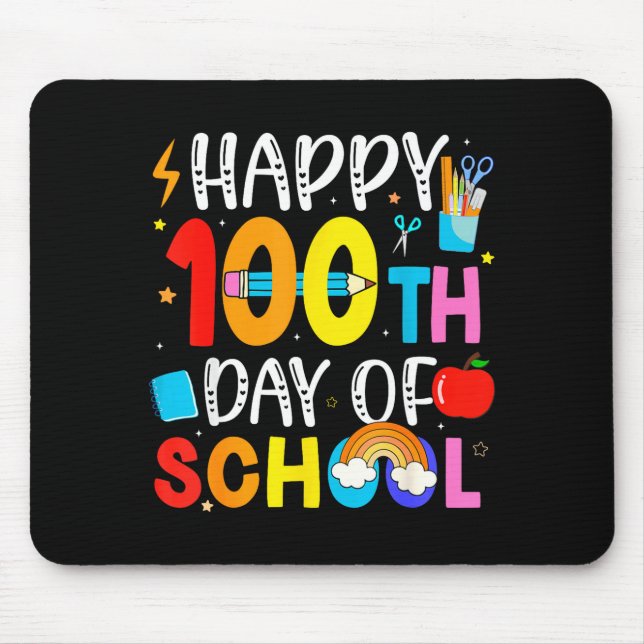 100th Day Of School Teachers Students 100 Days Of  Mouse Pad (Front)