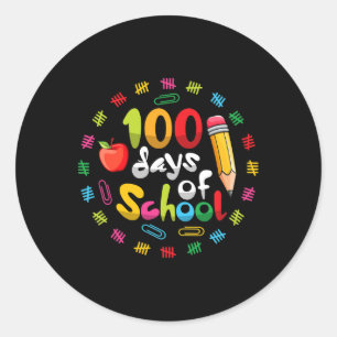 100th Day Of School Teachers Students 100 Days Sma Classic Round Sticker