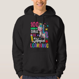 100th Day Of School Unicorn  100 Days Of Magical L Hoodie