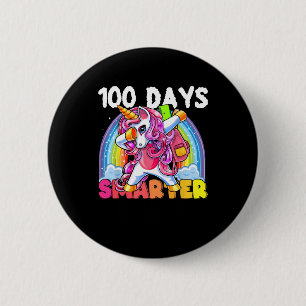100th Day Of School Unicorn 100 Days Smarter Kinde 6 Cm Round Badge