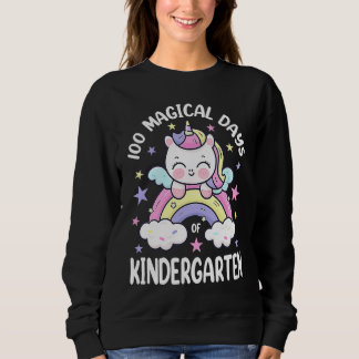 100th Day of School Unicorn 100 Days Smarter Kinde Sweatshirt