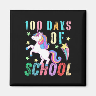 100th Day Of School Unicorn Kids 100 Days Smarter Magnet