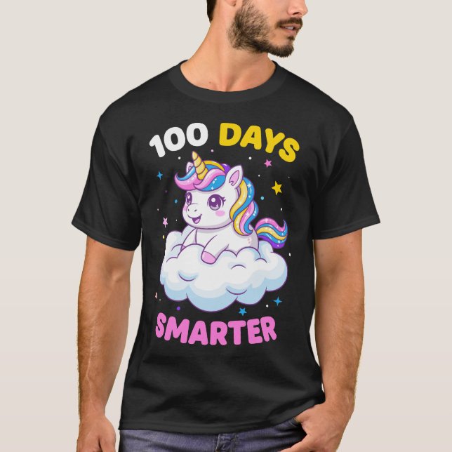 100th Day of School Unicorn Kids Teachers T-Shirt (Front)