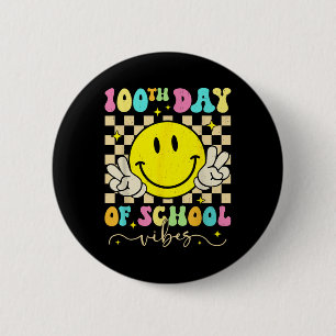 100th Day Of School Vibes Cute Smile Face 100 Days 6 Cm Round Badge