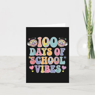 100th Day Of School Vibes Cute Smile Face 100 Days Card