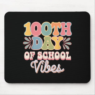 100th Day Of School Vibes Cute Smile Face 100 Days Mouse Pad