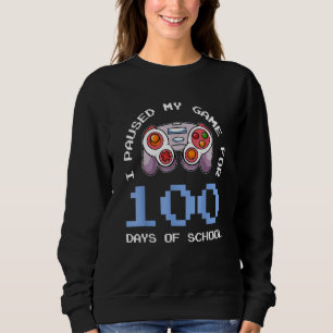 100th Day Of School Video Controller Gamer Sweatshirt