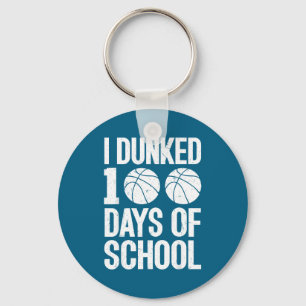 100Th day school i dunked retro basketball teacher Key Ring