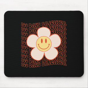 100th Day School Retro Groovy Happy Face 100 Days Mouse Pad
