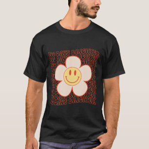 100th Day School Retro Groovy Happy Face 100 Days T-Shirt
