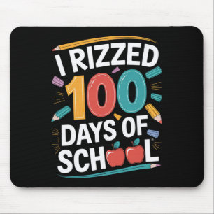 100th Day School Student Teacher I Rizzed 100 Days Mouse Pad