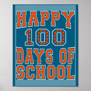 100th Day Student Boys Girls Basketball 100 Days O Poster