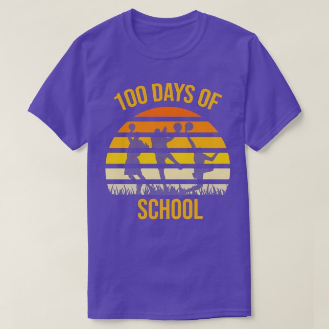 100th Day Student Boys Girls Basketball 100 Days O T-Shirt (Design Front)