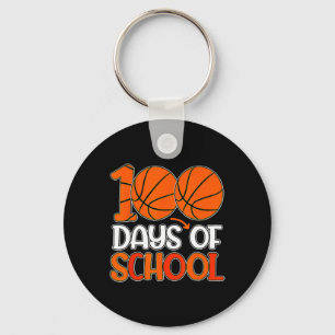 100th Day Student Boys Girls Bysketbyll 100 Days O Key Ring