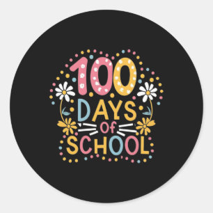 100th Day Student Boys Girls Kids 100 Days Of Scho Classic Round Sticker