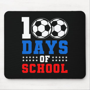 100th Day Student Boys Girls Soccer Lover 100 Days Mouse Pad