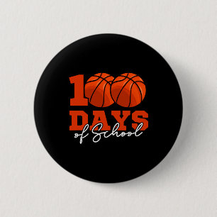 100th Day Students Boys Girls Bysketbyll 100 Days 6 Cm Round Badge