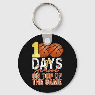 100th Day Students Boys Girls Bysketbyll 100 Days  Key Ring