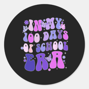 100th Day Teacher Girl Kids In My 100 Days Of Scho Classic Round Sticker