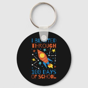 100th Day Teacher Kids I Blasted Through 100 Days Key Ring