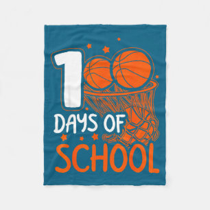 100th Days Balls 100 Day School Basketball Joke Fleece Blanket