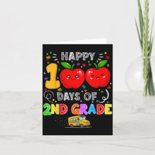 100th Days Of 2nd Grade 100 Days Toddler Girl Card