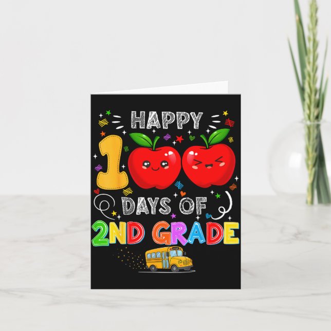 100th Days Of 2nd Grade 100 Days Toddler Girl  Card (Front)