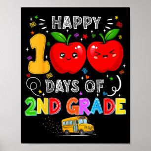 100th Days Of 2nd Grade 100 Days Toddler Girl  Poster
