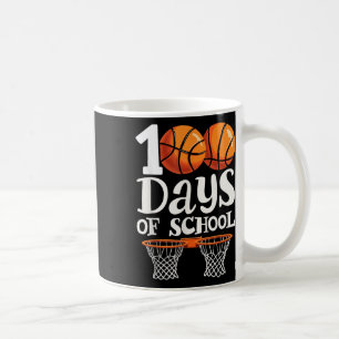 100th Days Of School Basketball Kids Boy 100th Day Coffee Mug