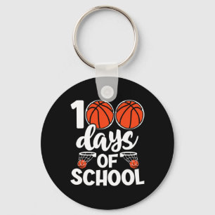 100th Days Of School Bysketbyll Kids Boys Novelty Key Ring