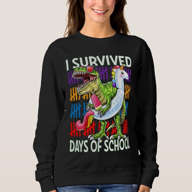 100th Days Of School  Dinosaur Rex 100 Days Smarte Sweatshirt (Front)