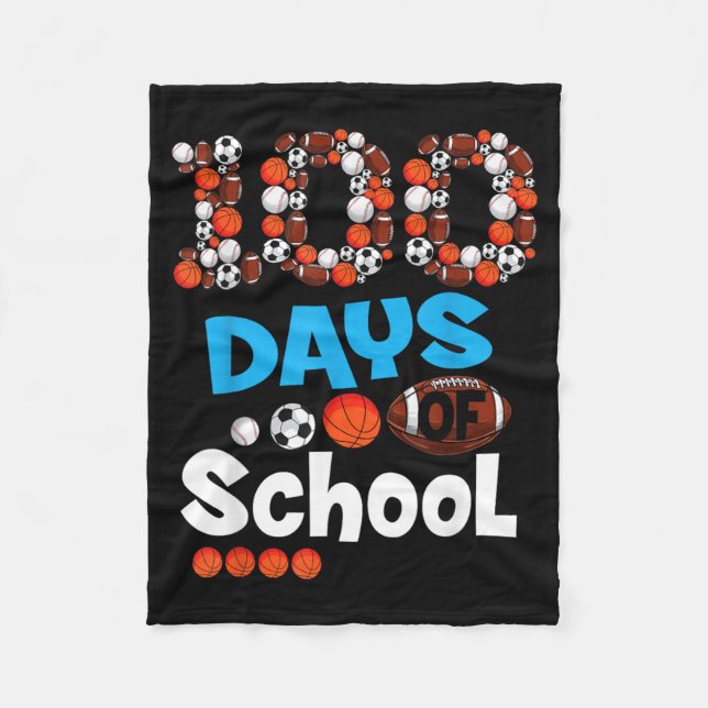 100th Days Of School Fleece Blanket (Front)