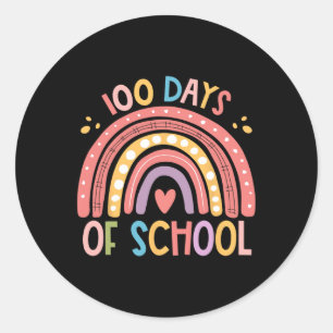 100th Days Of School Funny Happy 100 Days Of Schoo Classic Round Sticker