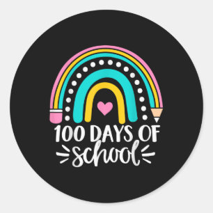 100th Days Of School Outfit For Kids, Girl, Teache Classic Round Sticker