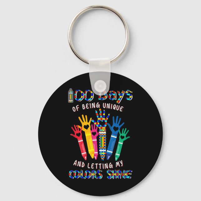 100th days of school smarter shirt for teacher, ch key ring (Front)