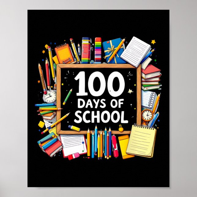 100th Days Of School Teacher Kids Happy 100 Day Sm Poster (Front)