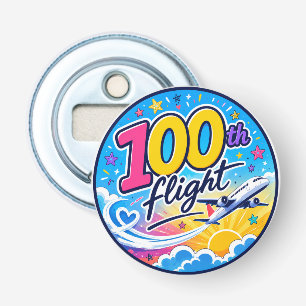 100th flight colourful aeroplane travel souvenir bottle opener