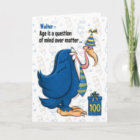 100th Funny Birthday Blue Buzzard in a Tie